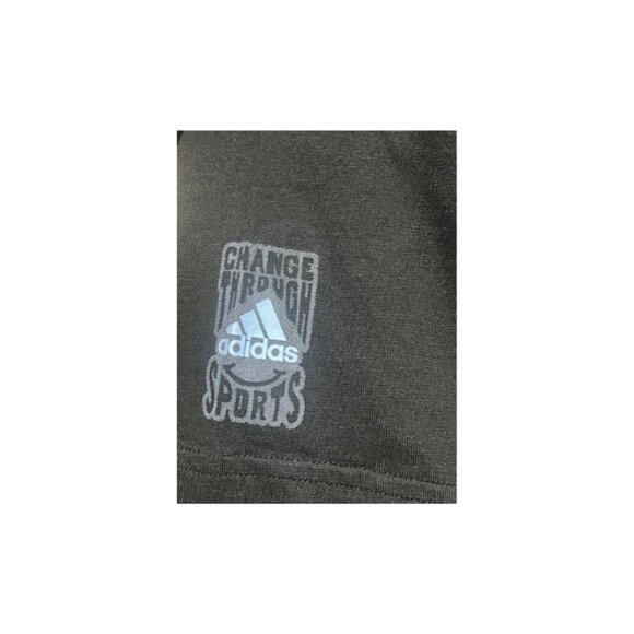 Adidas Change Through Sports T Shirt Men Black Short Sleeve sz XL - Picture 2 of 3